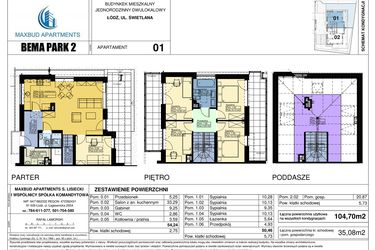 Rzut - Dom na sprzedaż 6 pokoi o powierzchni 125,57 m² - numer 1 w Bema Park 2