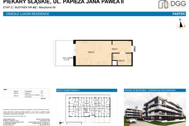 Rzut - Mieszkanie na sprzedaż 1 pokój o powierzchni 32,6 m² - numer A2.6 w Luxor Residence