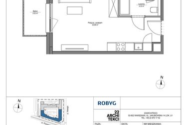 Rzut - Mieszkanie na sprzedaż 1 pokój o powierzchni 28,22 m² - numer LH/LHA/D/5/3 w Lira House