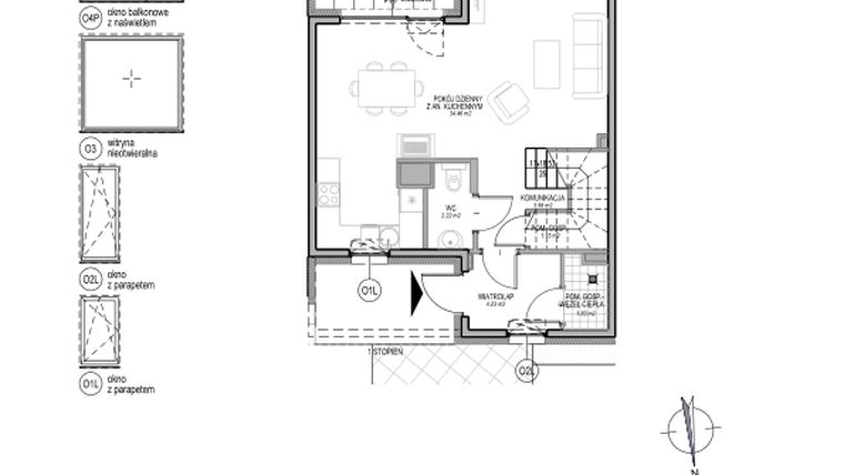 Rzut - Dom na sprzedaż 4 pokoje o powierzchni 109,1 m² - numer B.3.1.7 w Optima VI