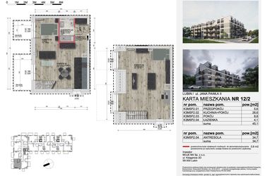Rzut - Mieszkanie na sprzedaż 4 pokoje o powierzchni 79,8 m² - numer 12_2 w Apartamenty Kochanowskiego