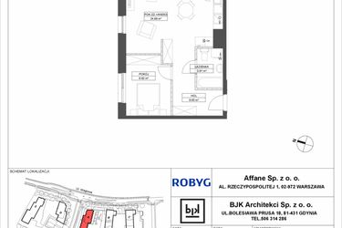 Rzut - Mieszkanie na sprzedaż 2 pokoje o powierzchni 48,56 m² - numer A.5M03 w WENDY
