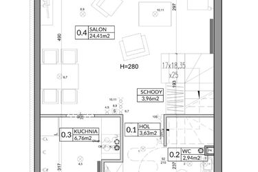 Rzut - Dom na sprzedaż 4 pokoje o powierzchni 83,33 m² - numer 26B w Nova Magdalenka 6