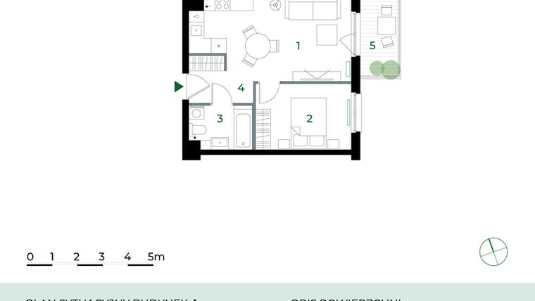 Rzut - Mieszkanie na sprzedaż 2 pokoje o powierzchni 37,04 m² - numer M15 w Park-Wojszyce