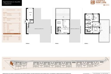 Rzut - Mieszkanie na sprzedaż 5 pokoi o powierzchni 121,05 m² - numer A.2.A14 w Łokietka Park Lane