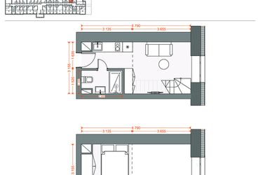 Rzut - Mieszkanie na sprzedaż 2 pokoje o powierzchni 30,31 m² - numer 82 w Legionów 102