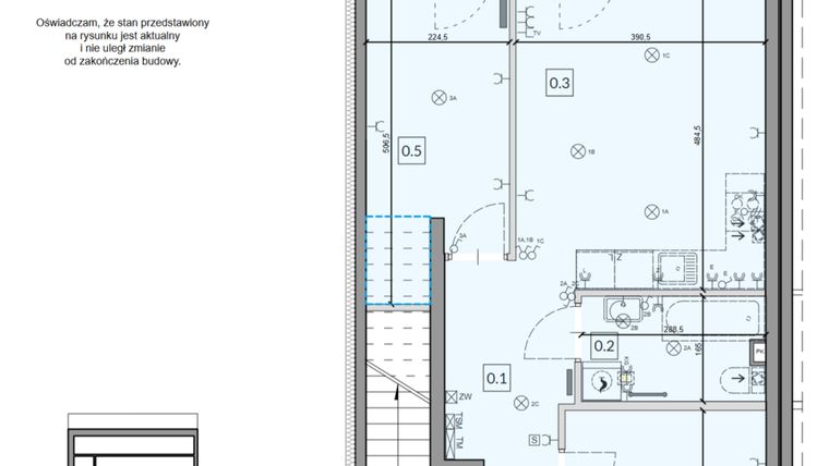 Rzut - Mieszkanie na sprzedaż 3 pokoje o powierzchni 49,52 m² - numer 73 w Boska Ksawerowska V
