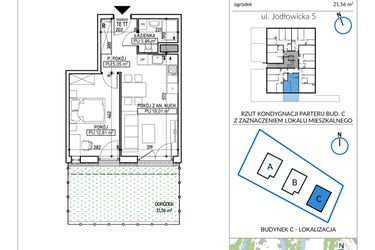 Rzut - Mieszkanie na sprzedaż 2 pokoje o powierzchni 39,32 m² - numer 5-6 w Jodłowicka 5