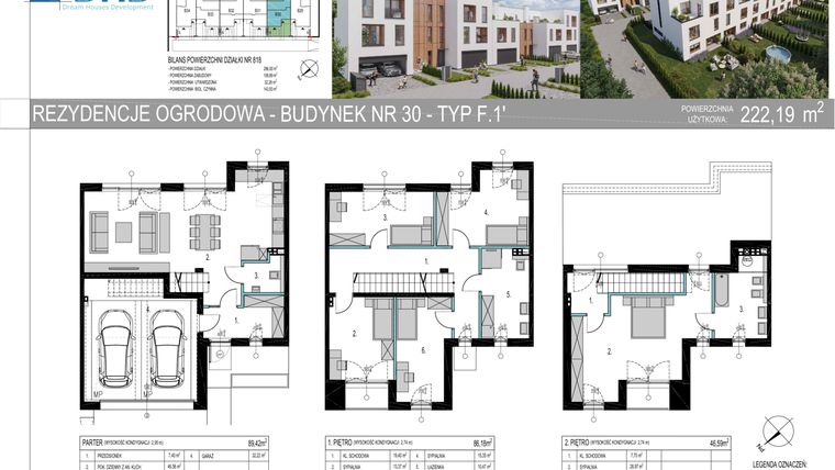 Rzut - Dom na sprzedaż 6 pokoi o powierzchni 222,19 m² - numer B30 w Rezydencje Ogrodowa
