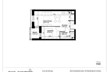 Rzut - Mieszkanie na sprzedaż 2 pokoje o powierzchni 37,11 m² - numer C.35 w Narcyzowe Wzgórza II