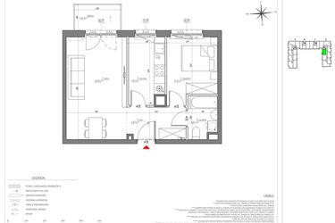 Rzut - Mieszkanie na sprzedaż 2 pokoje o powierzchni 44,14 m² - numer D/121/M w City Vibe