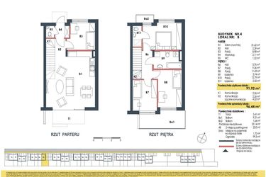 Rzut - Dom na sprzedaż 5 pokoi o powierzchni 96,44 m² - numer 4b w Waw.Re