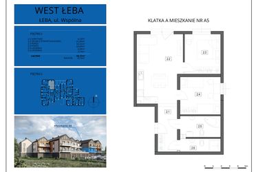 Rzut - Mieszkanie na sprzedaż 2 pokoje o powierzchni 59,17 m² - numer A5 w West Łeba