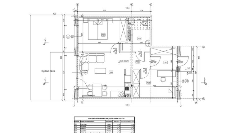 Rzut - Mieszkanie na sprzedaż 3 pokoje o powierzchni 57,9 m² - numer 42/9 w Ogrody Kochanowskiego