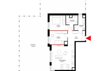 Rzut - Mieszkanie na sprzedaż 3 pokoje o powierzchni 76,98 m² - numer F.0.7 w INSPIRE ETAP V – bud. F, G