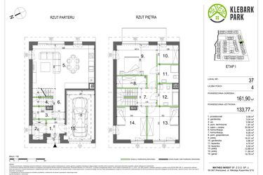 Rzut - Dom na sprzedaż 4 pokoje o powierzchni 133,77 m² - numer 37 w Klebark Park