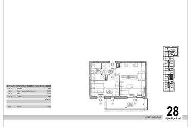 Rzut - Mieszkanie na sprzedaż 2 pokoje o powierzchni 41,41 m² - numer A.9.M.28 w Sobola Biel A9