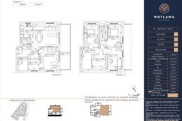 Rzut - Mieszkanie na sprzedaż 5 pokoi o powierzchni 119,32 m² - numer B5.M4 w Motława Garden