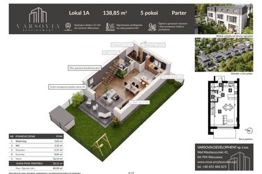 Rzut - Dom na sprzedaż 4 pokoje o powierzchni 138,85 m² - numer 1a w Osiedle Nova Przylaszczkova