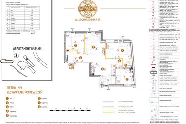 Rzut - Mieszkanie na sprzedaż 3 pokoje o powierzchni 62,21 m² - numer B4.P1.M4 w Faktoria Młyn