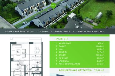 Rzut - Dom na sprzedaż 5 pokoi o powierzchni 125,09 m² - numer A.1.3 w Beskidzka Park