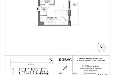 Rzut - Mieszkanie na sprzedaż 1 pokój o powierzchni 28,17 m² - numer A.5M17 w Dobre Miejsce