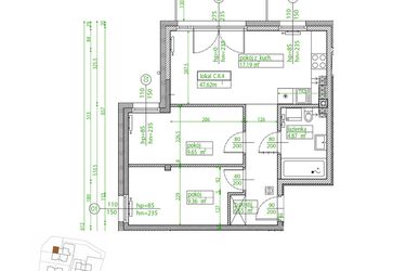 Rzut - Mieszkanie na sprzedaż 3 pokoje o powierzchni 48,95 m² - numer C.II.4 w Villa Rosenthal