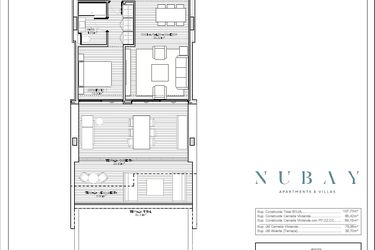 Rzut - Mieszkanie na sprzedaż 2 pokoje o powierzchni 85,42 m² - numer 12B w Nubay