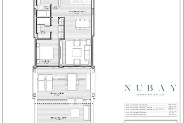 Rzut - Mieszkanie na sprzedaż 3 pokoje o powierzchni 86,29 m² - numer 41B w Nubay