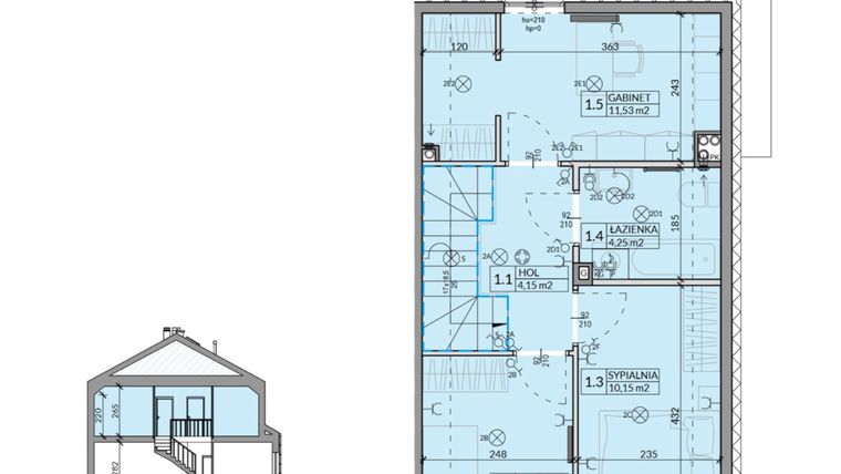 Rzut - Dom na sprzedaż 4 pokoje o powierzchni 85,77 m² - numer 17 w Ahoj Pogórze etap 2 i 3