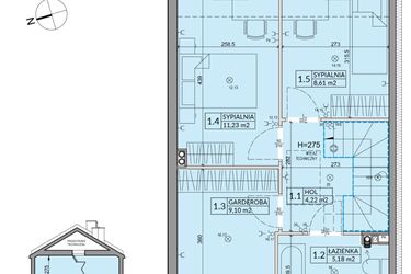 Rzut - Dom na sprzedaż 4 pokoje o powierzchni 82,62 m² - numer 100A w Nova Magdalenka 7 etap VII-VIII
