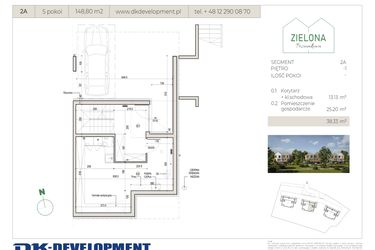 Rzut - Dom na sprzedaż 5 pokoi o powierzchni 148,8 m² - numer 2A w Zielona Poziomkowa