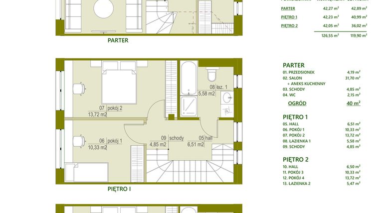 Rzut - Dom na sprzedaż 5 pokoi o powierzchni 119,9 m² - numer A12 w Triton Kampinos II