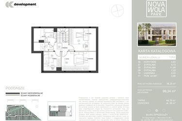 Rzut - Dom na sprzedaż 5 pokoi o powierzchni 99,24 m² - numer 12A2 w Nova Wola Park II