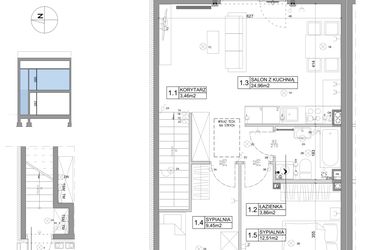 Rzut - Mieszkanie na sprzedaż 3 pokoje o powierzchni 61,95 m² - numer 50 w Boska Ksawerowska IV