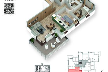 Rzut - Mieszkanie na sprzedaż 3 pokoje o powierzchni 63,01 m² - numer 21 w Villa Park - Etap III