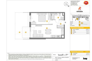 Rzut - Mieszkanie na sprzedaż 2 pokoje o powierzchni 41,08 m² - numer A.65 w Osiedle Rapsodia