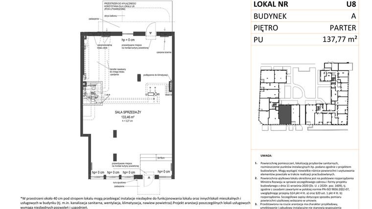 Rzut - Lokal użytkowy na sprzedaż 1 pokój o powierzchni 95,25 m² - numer 9 w Esencja