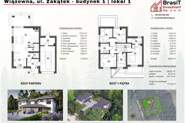 Rzut - Dom na sprzedaż 5 pokoi o powierzchni 145,87 m² - numer B1.1 w Zielony Zakątek