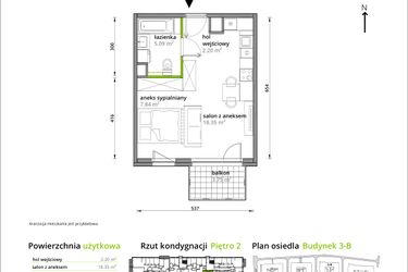 Rzut - Mieszkanie na sprzedaż 1 pokój o powierzchni 33,48 m² - numer B/071 w Aleje Praskie
