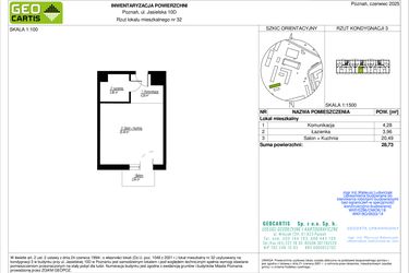 Rzut - Mieszkanie na sprzedaż 1 pokój o powierzchni 28,73 m² - numer 10D/32 w Jasielska 8C etap II