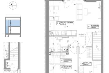 Rzut - Mieszkanie na sprzedaż 3 pokoje o powierzchni 61,95 m² - numer 76 w Boska Ksawerowska V