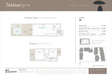 Rzut - Mieszkanie na sprzedaż 2 pokoje o powierzchni 73 m² - numer 8 w Talasa Terra - Denia