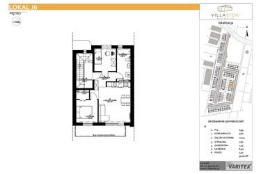 Rzut - Mieszkanie na sprzedaż 3 pokoje o powierzchni 51,21 m² - numer J6 w Villa Stoki (mieszkania)