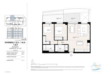 Rzut - Mieszkanie na sprzedaż 2 pokoje o powierzchni 98,4 m² - numer 123 w Alonis Living