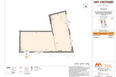 Rzut - Lokal użytkowy na sprzedaż 1 pokój o powierzchni 167,04 m² - numer U.00.01 w Na Okrzei