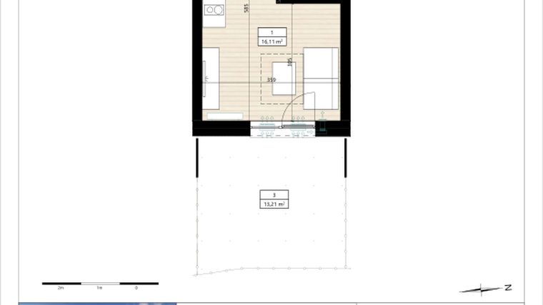 Rzut - Mieszkanie na sprzedaż 1 pokój o powierzchni 20,01 m² - numer B4/0/7 w MONTANO lokale inwestycyjne