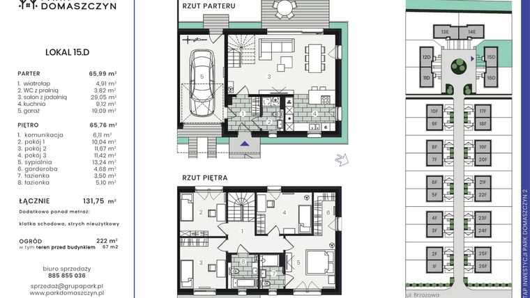 Rzut - Dom na sprzedaż 5 pokoi o powierzchni 136,76 m² - numer 15D w Park Domaszczyn 2 - etap 5