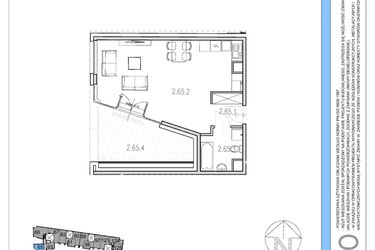 Rzut - Mieszkanie na sprzedaż 1 pokój o powierzchni 40,27 m² - numer M65 w Osiedle Piltza etap X