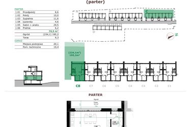 Rzut - Mieszkanie na sprzedaż 3 pokoje o powierzchni 70,5 m² - numer C.8.1. w Dębowe Zacisze
